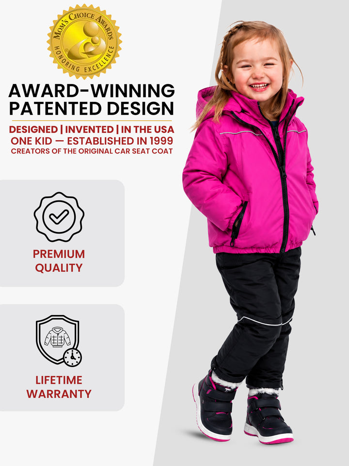 The Road Coat Arctic - Fuchsia- Award-Winning Patented Kids Coat