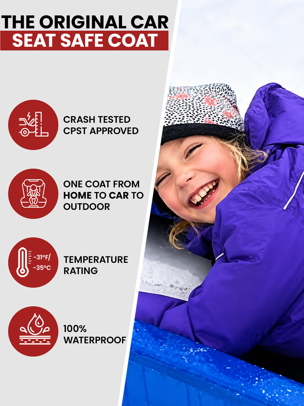 The Road Coat Arctic - Purple - Original Car Seat Safe Coat