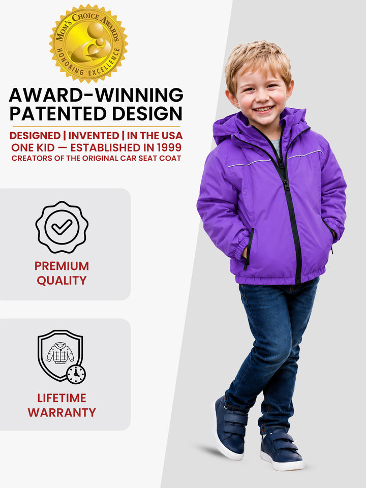 The Road Coat Arctic - Purple - Award-Winning Patented Kids Coat