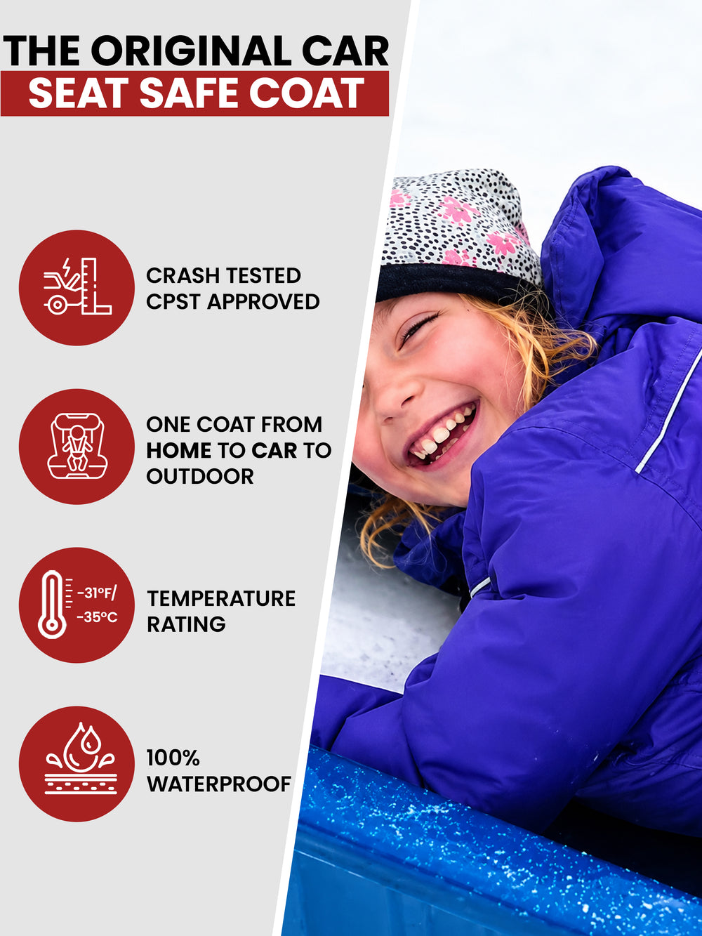 The Road Coat Arctic - Royal Blue - Original Car Seat Safe Coat
