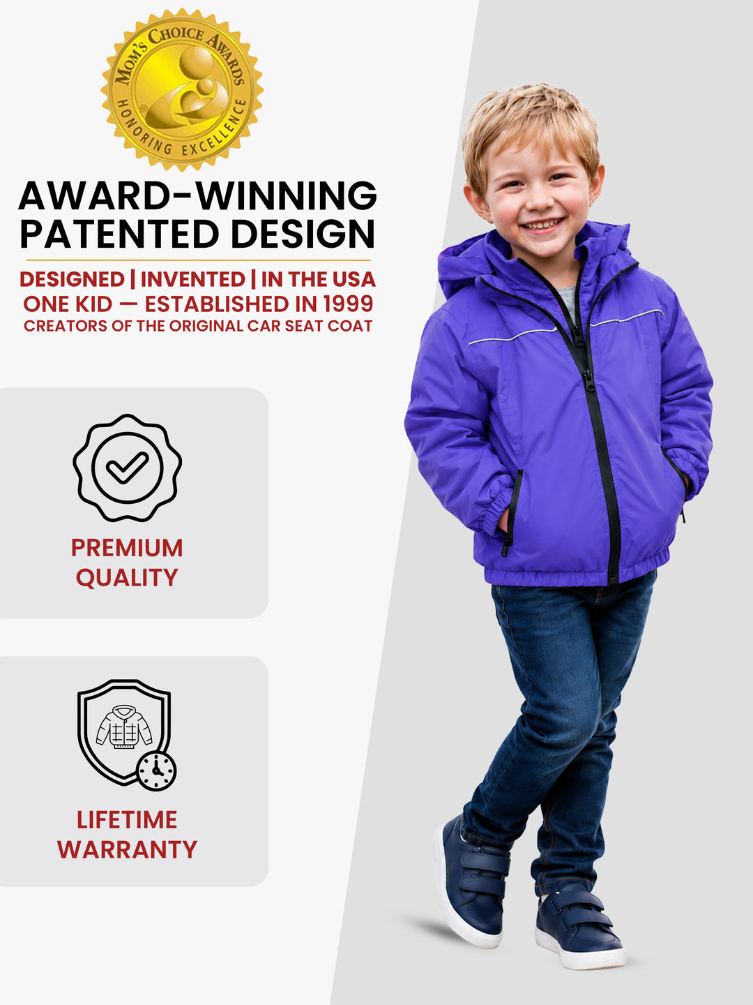 The Road Coat Arctic - Teal- Award-Winning Patented Kids Coat