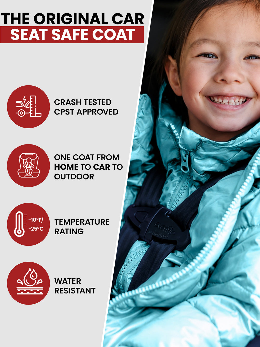 The Road Coat Vegan -  Purple - Original Car Seat Safe Coat
