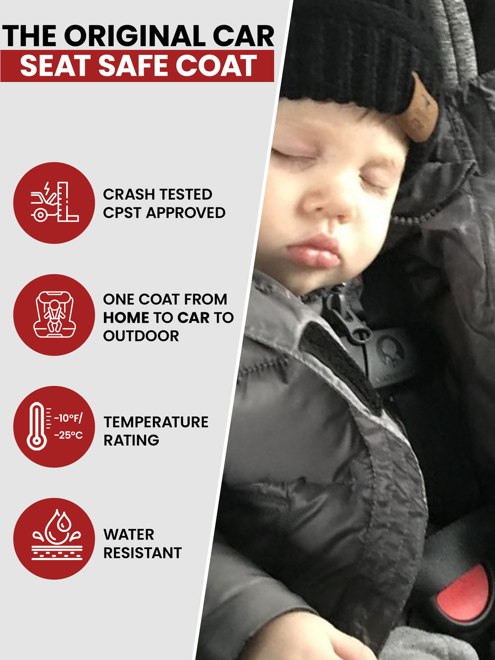 The Road Coat Vegan - Black - Original Car Seat Safe Coat