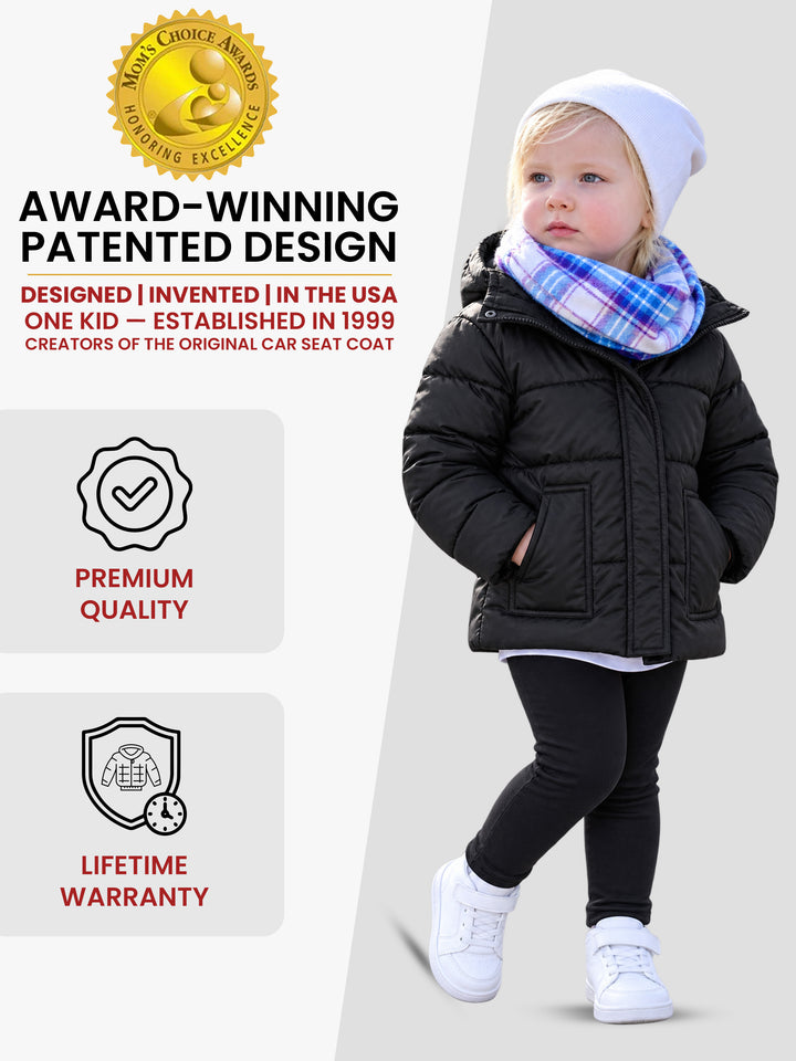 The Road Coat Vegan - Black - Award-Winning Patented Kids Coat