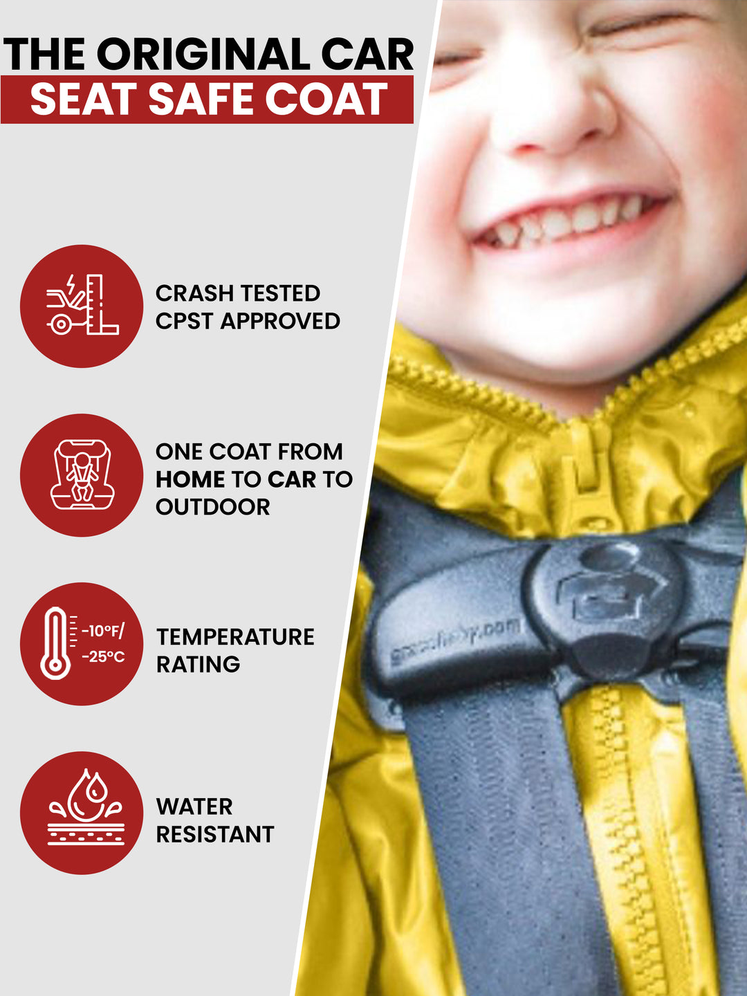 The Road Coat Vegan - Construction Print - Original Car Seat Safe Coat