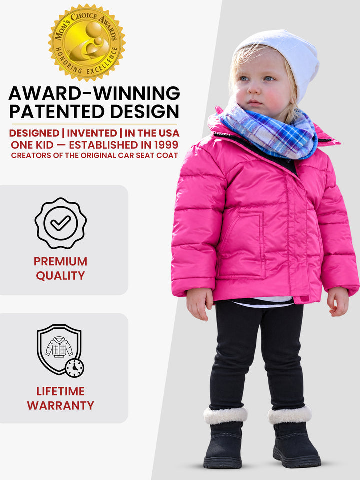 The Road Coat Vegan - Fuchsia - Award-Winning Patented Kids Coat