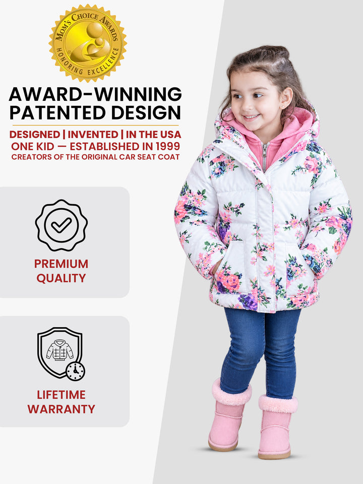 The Road Coat Vegan - Floral Print - Award-Winning Patented Kids Coat
