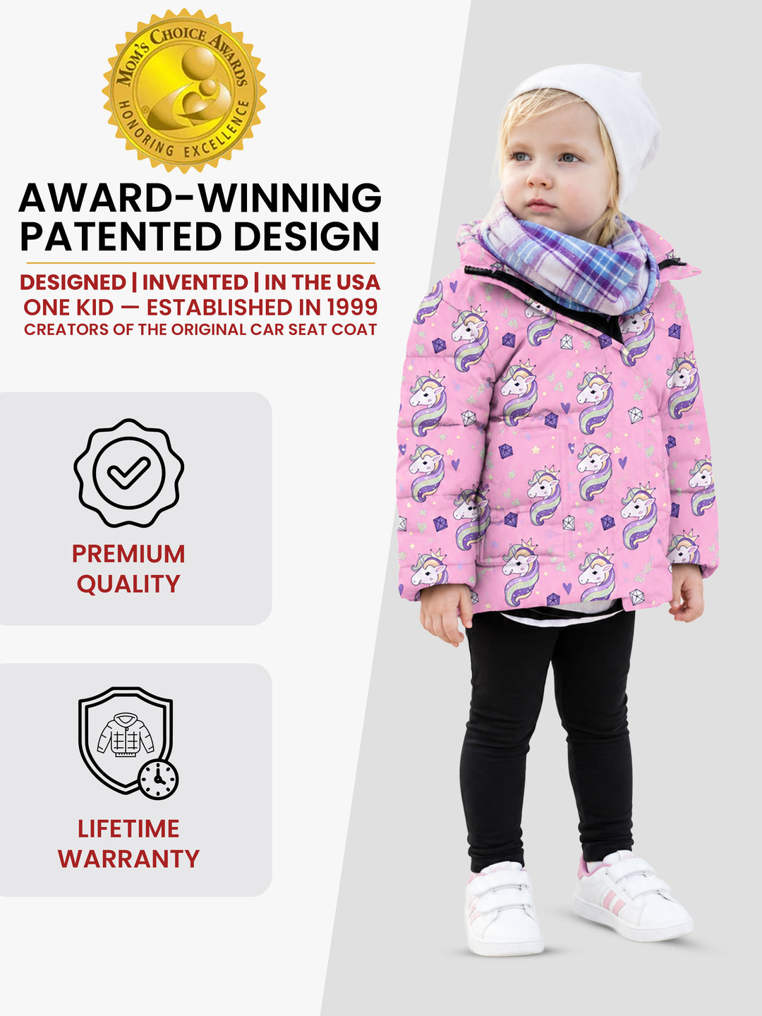The Road Coat Vegan - Unicorn - Award-Winning Patented Kids Coat