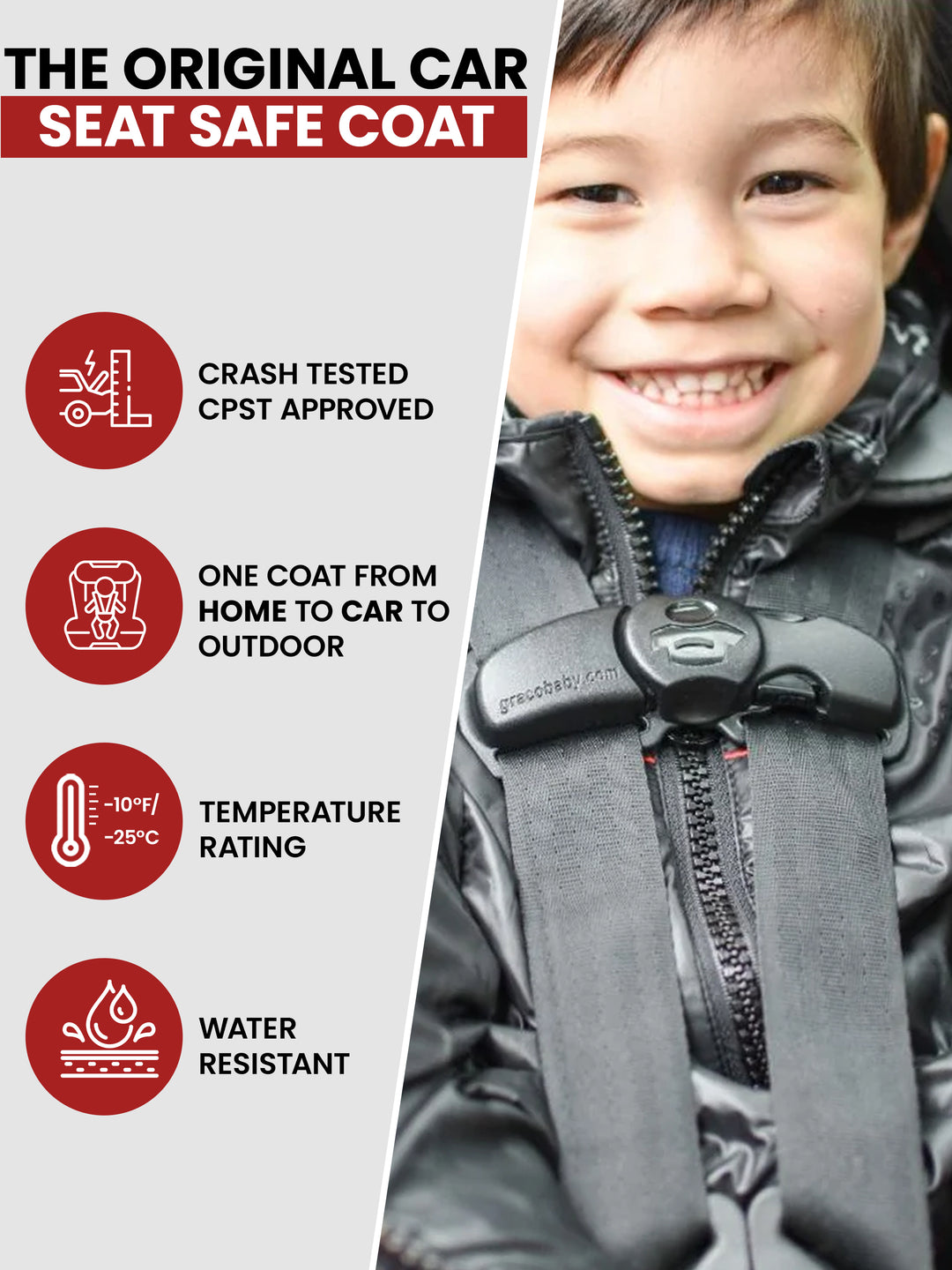 The Road Coat Vegan - Rocketship Print- Original Car Seat Safe Coat