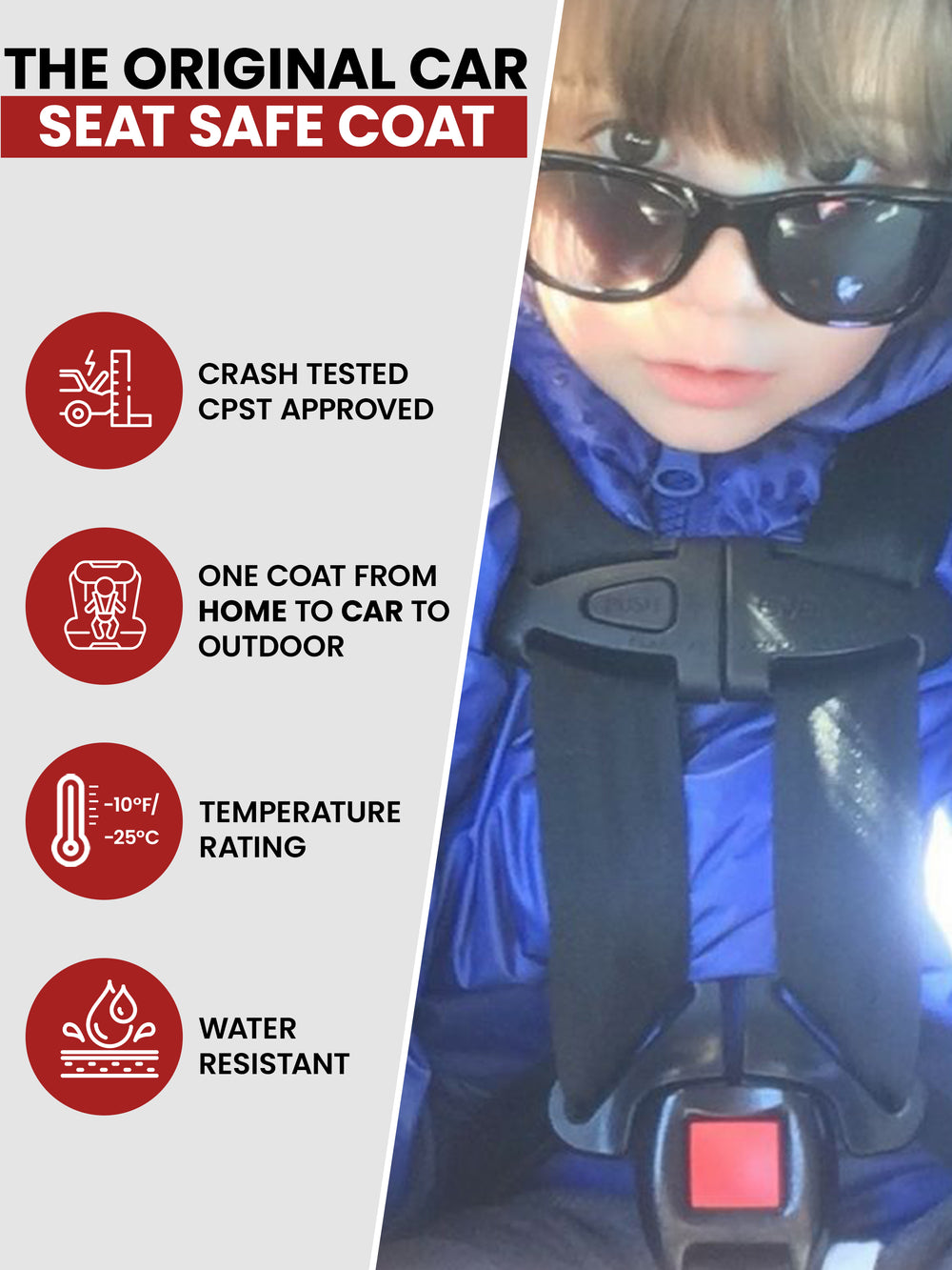 The Road Coat Vegan - Royal Blue - Original Car Seat Safe Coat