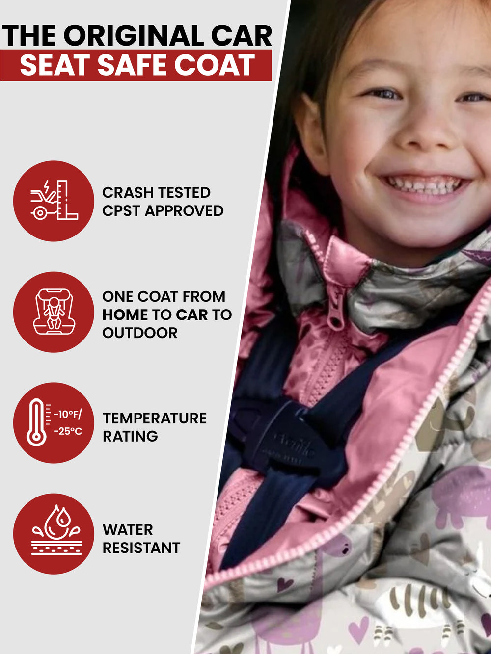 The Road Coat Vegan - Safari Print - Original Car Seat Safe Coat