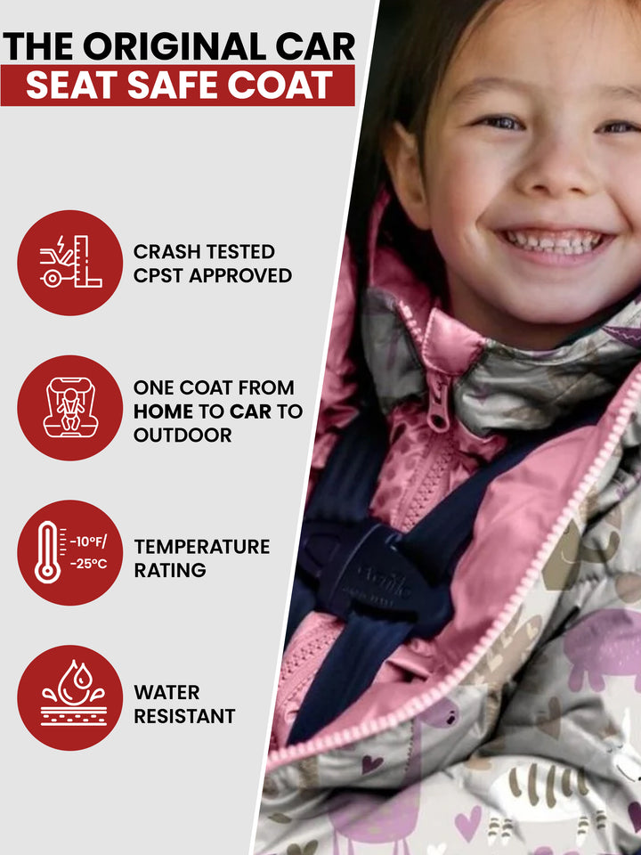 The Road Coat Vegan - Safari Print - Original Car Seat Safe Coat