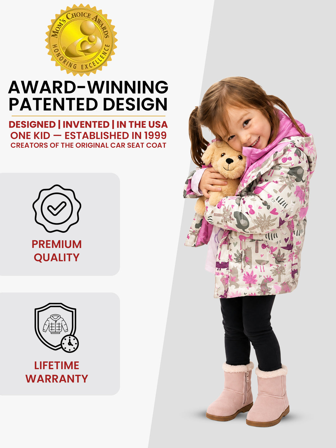 The Road Coat Vegan - Safari Print - Award-Winning Patented Kids Coat