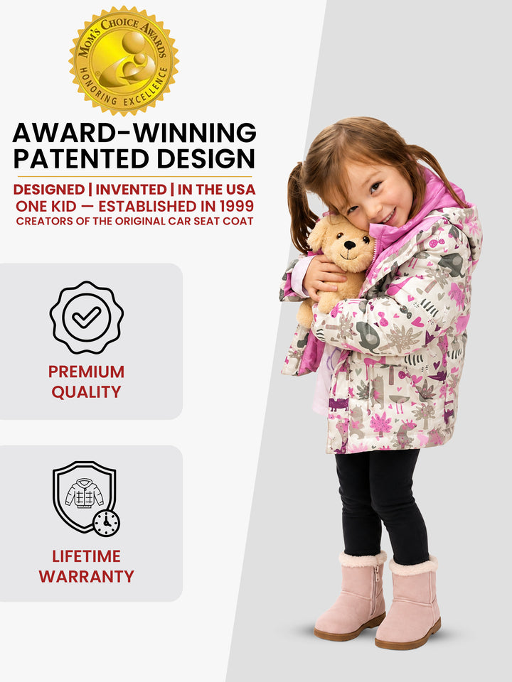 The Road Coat Vegan - Safari Print - Award-Winning Patented Kids Coat
